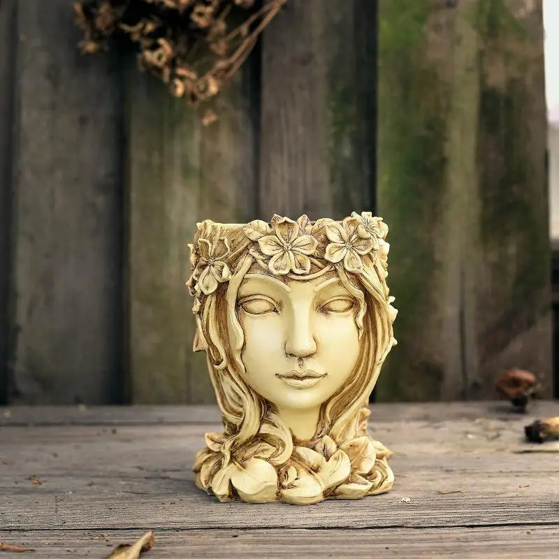 Goddess Statue Flower Pot – Resin Succulent Planter & Vase