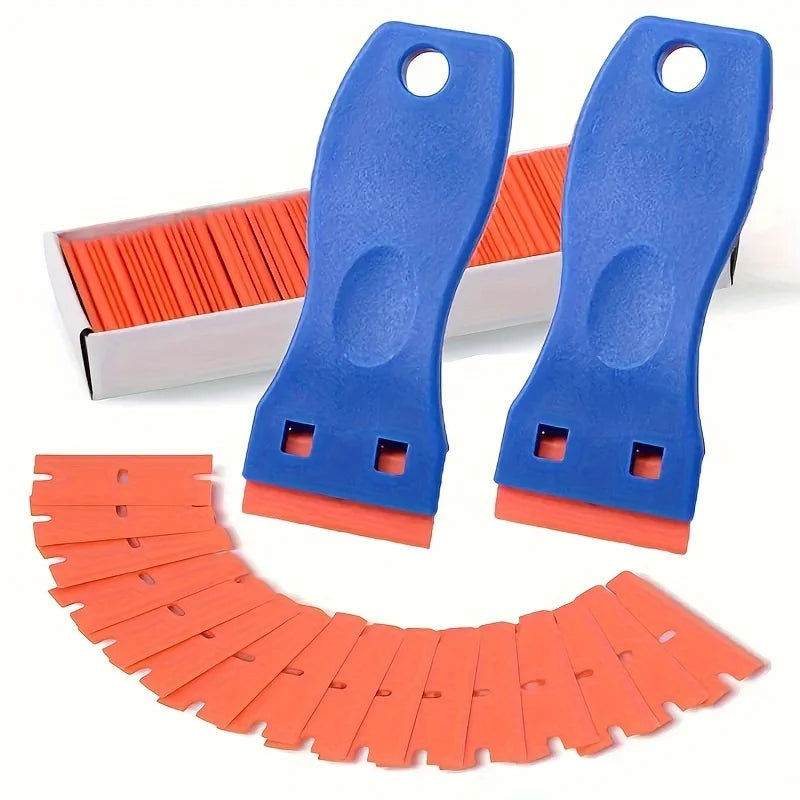 Plastic Razor Blade Scrapers Glue Remover Blades Car Glass Cleaning