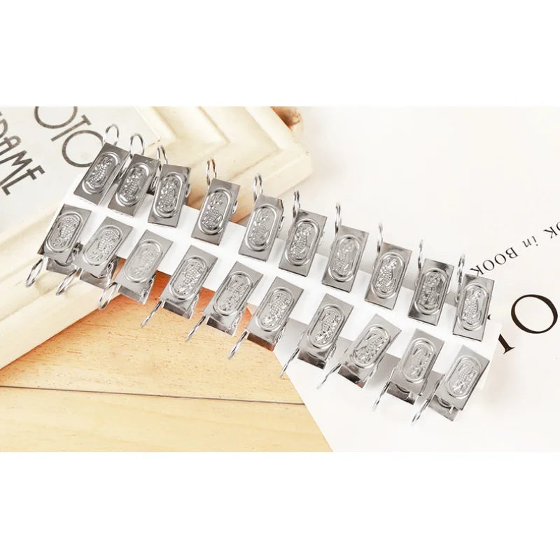 20-Piece Stainless Steel Curtain Rod Clip Rings | Drapery Hooks
