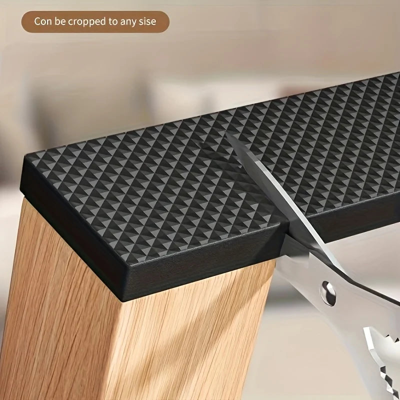 Black Anti-slip Chair Leg Pads Trimmable Silent Noise-reducing
