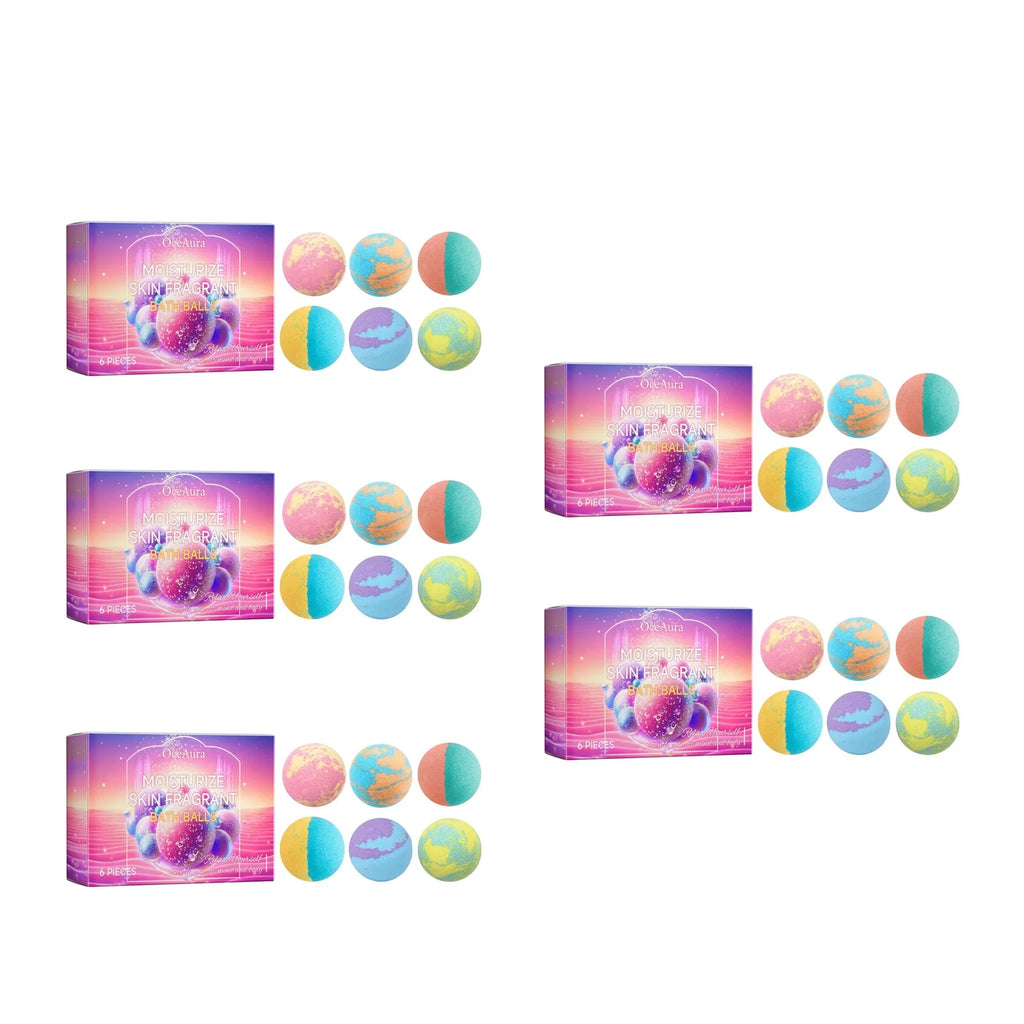 OceAura Rosemary Lavender Bath Bombs – 6-Pack Aromatherapy