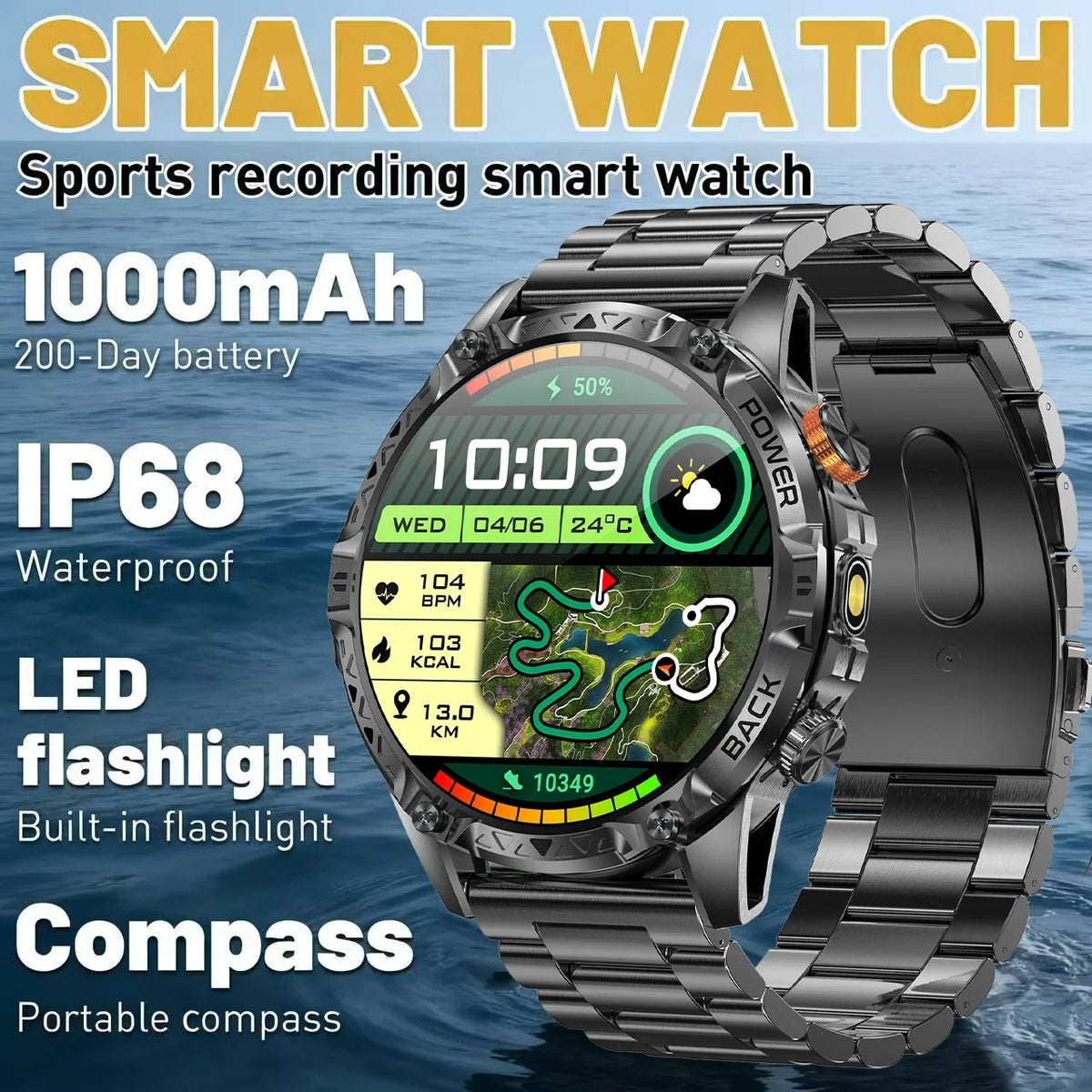 DAORKOW YK16 Smart Watch – 1000mAh, 100+ Sports & BT Calls