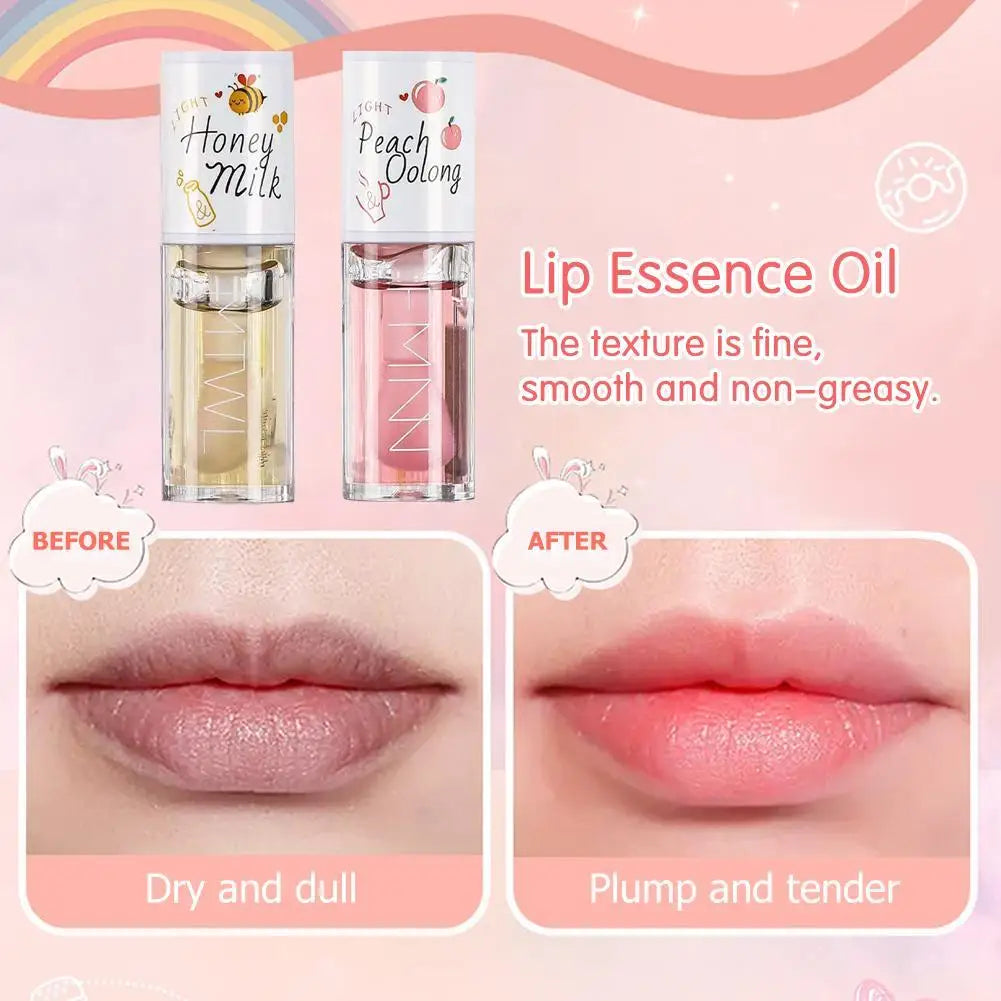 Kawaii Honey Peach Lip Oil – Vitamin E Tint & Plumper