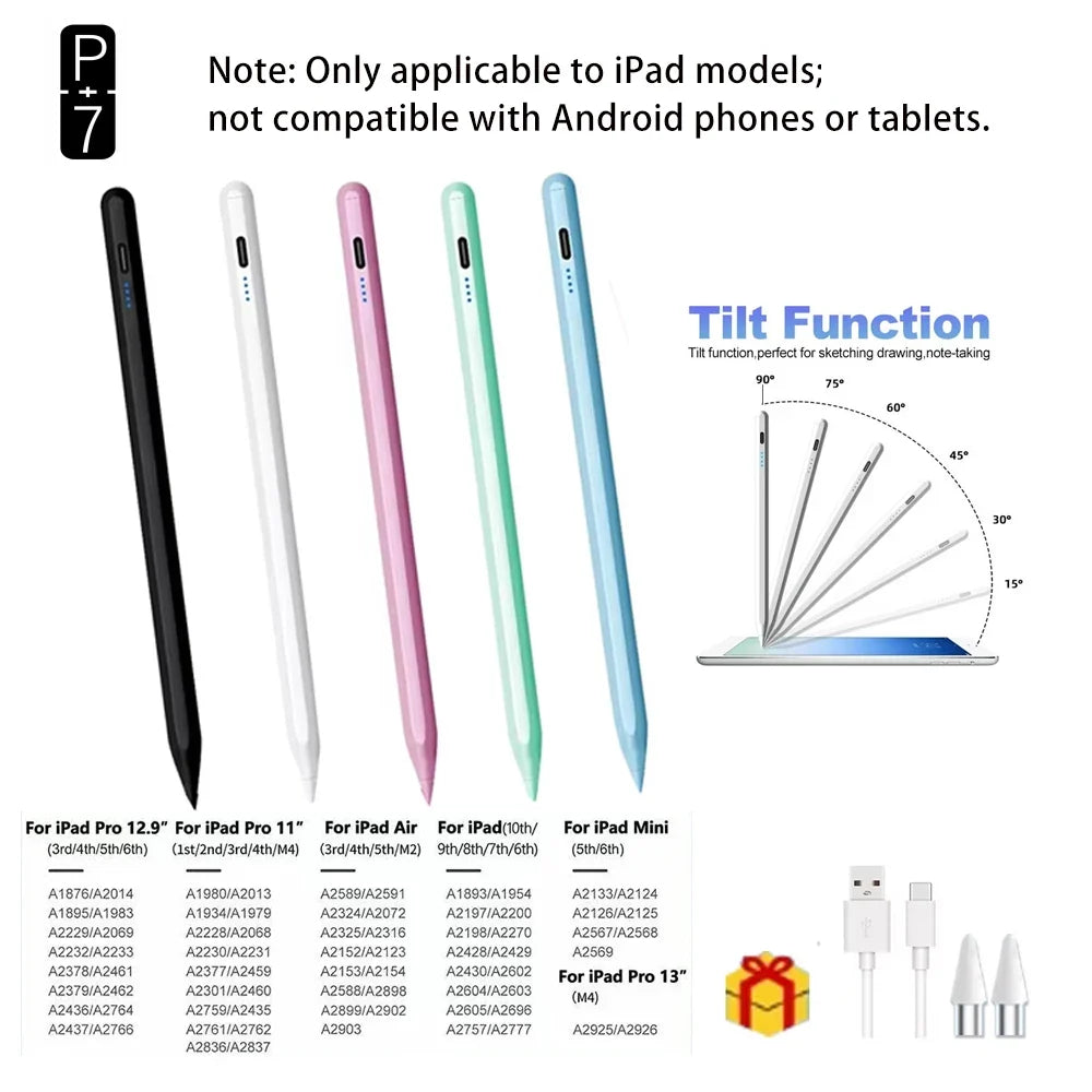 P+7 Active Stylus Pen for iPad Pro, Air, Mini & iPad 10