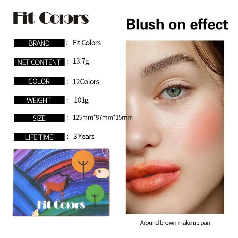 Fit Colors 12-Color Eyeshadow Palette – Matte Pearl & Blush