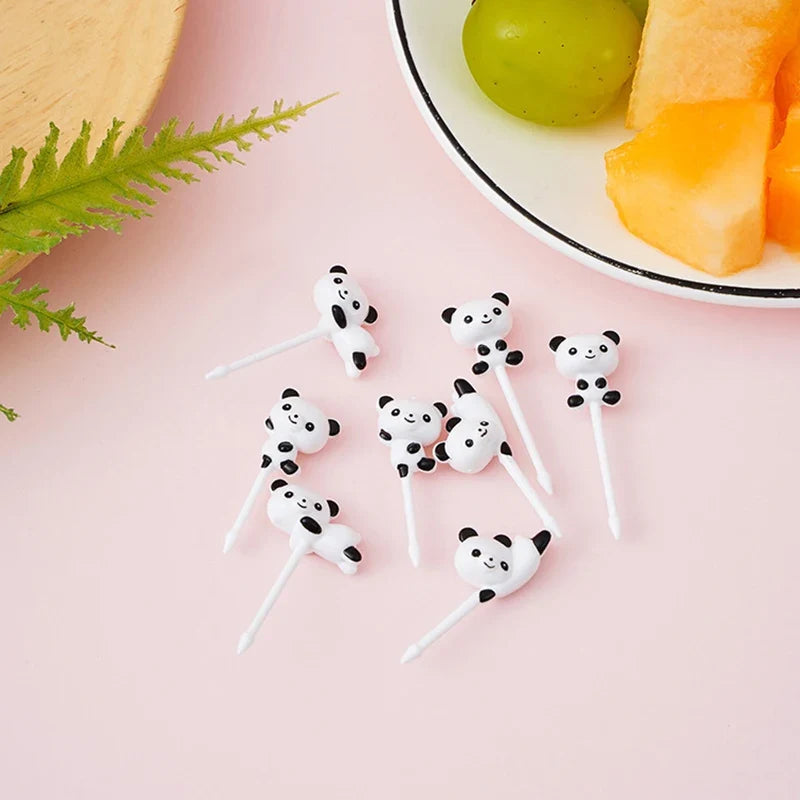 8-Piece Panda Fruit Forks – Kids Snack & Dessert Cake Picks