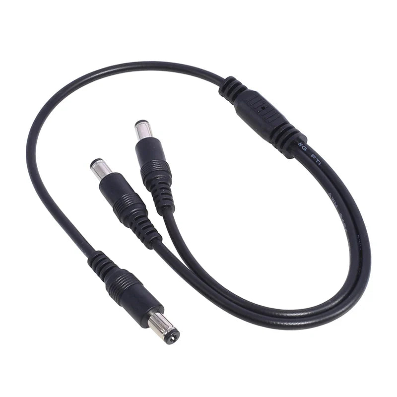 1 Male 2 Connector Plug DC Power Splitter Cable CCTV LED Strip Light