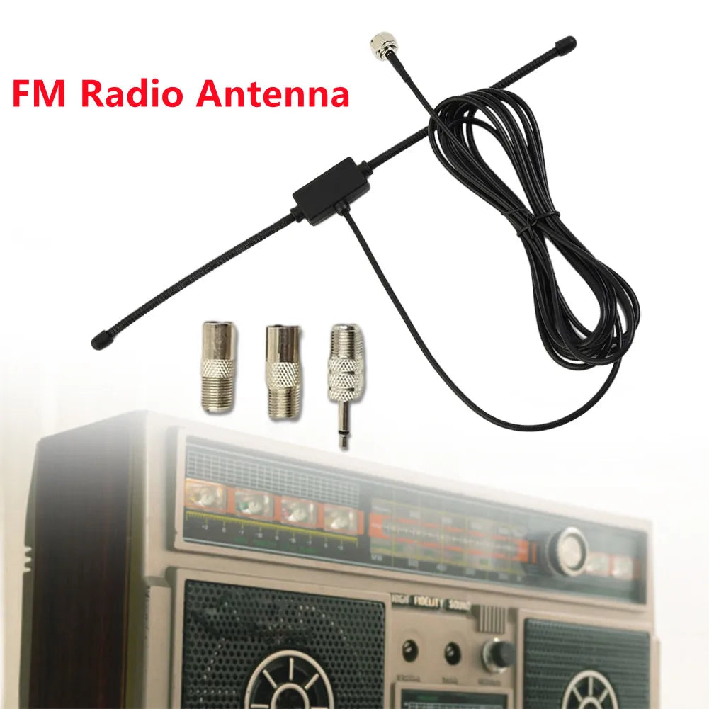 DAB FM Radio Antenna Dipole Aerial Audio Plug Connectors 75 Ohms
