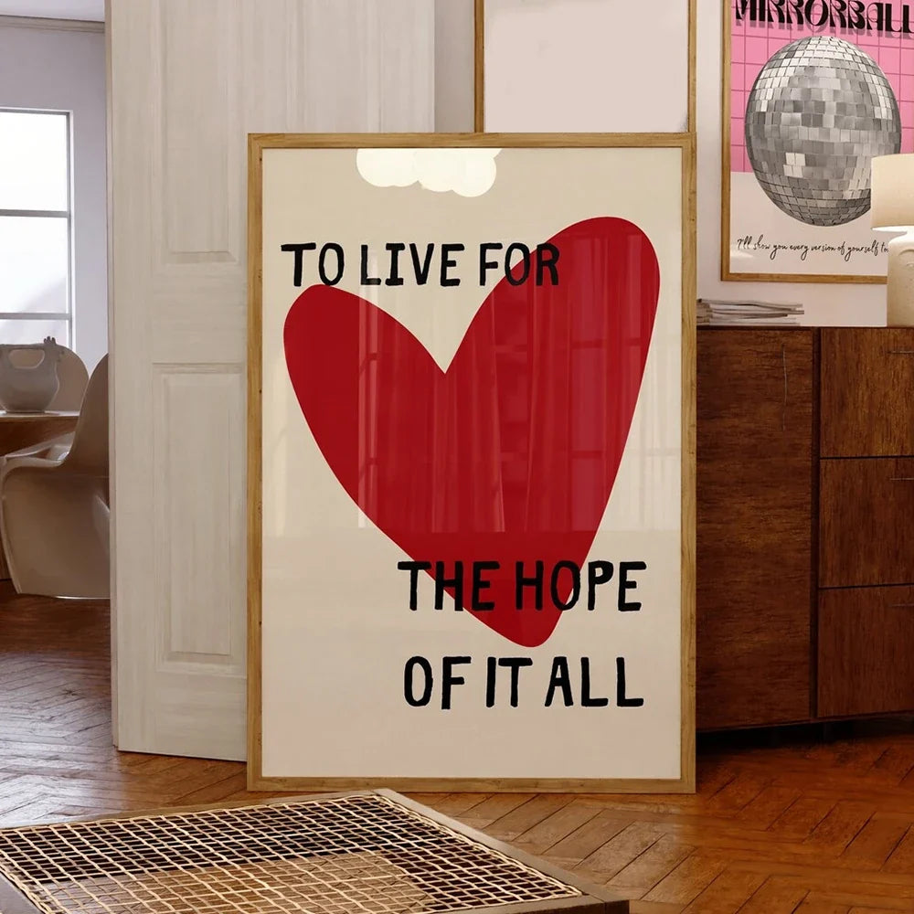 "Love To Live For The Hope Of It" Quote Canvas Wall Art