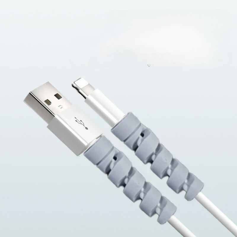 5-Pack Spiral Silicone Cable Protector & Wire Saver Clips