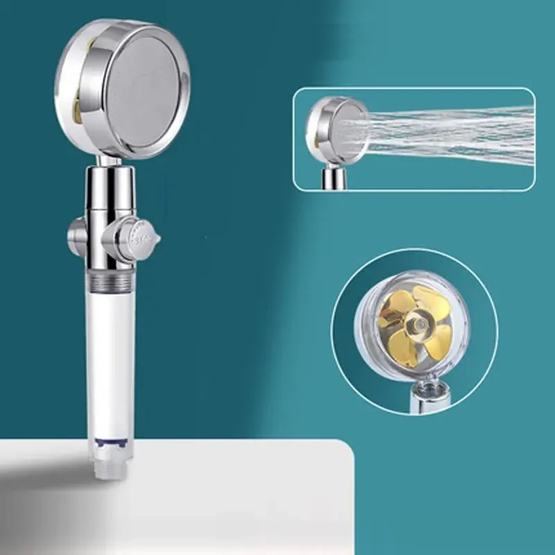 360° Twin Turbo High-Pressure Water-Saving Handheld Shower Head
