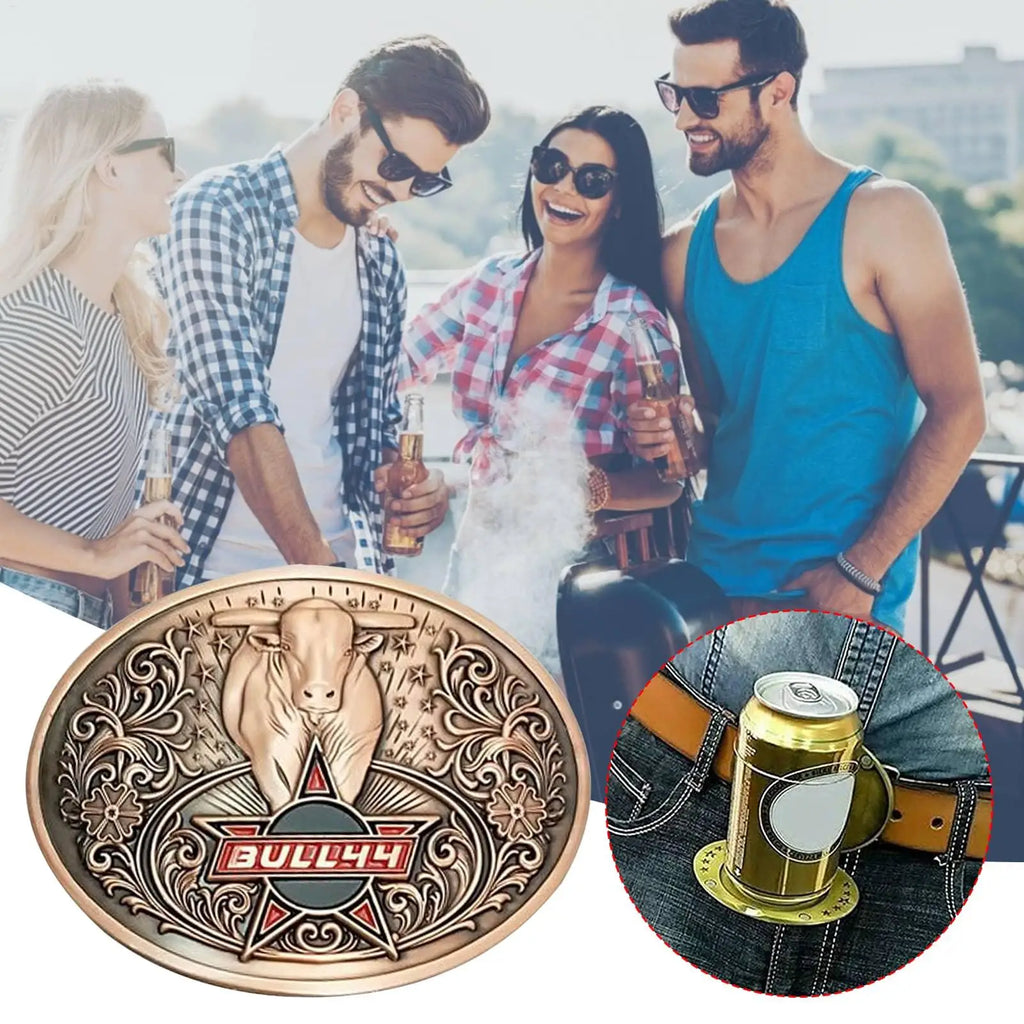 Zinc Alloy Beer Belt Buckle – Hands-Free Bottle Holder