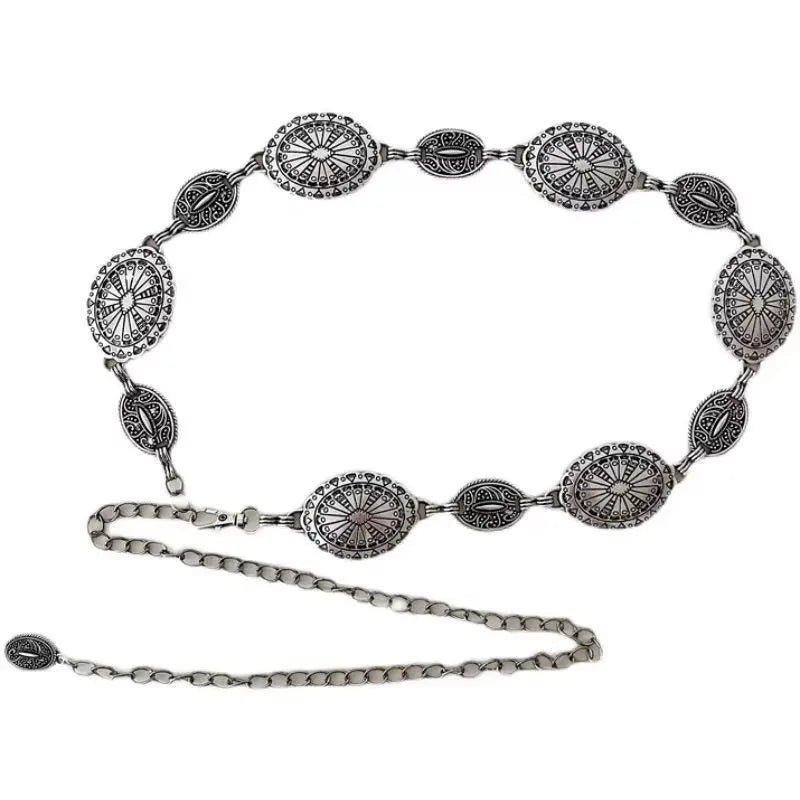 Women's Western Metal Chain Belt – Cowgirl Style for Jeans & Dresses