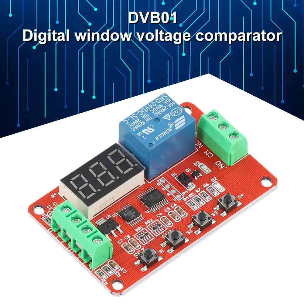 DVB01 Digital Voltage Comparator Module DC 5V 12V 24V Display