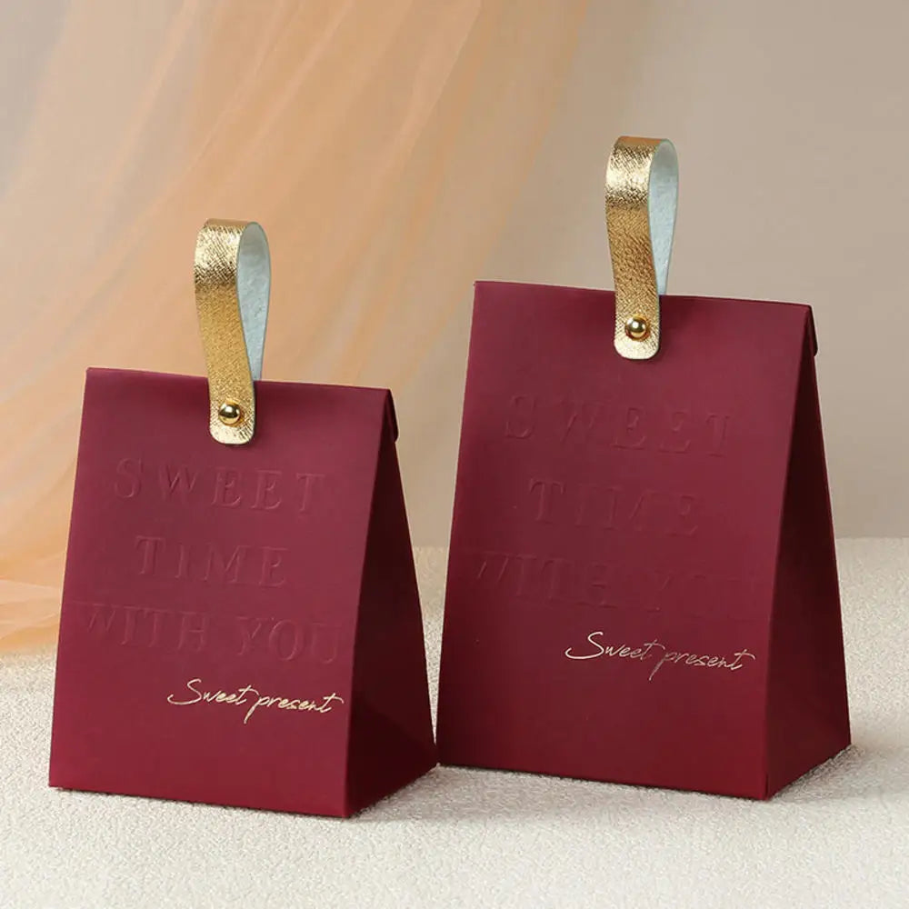Large Triangle Shape Paper Bag Packaging Box Handles Wedding Gifts