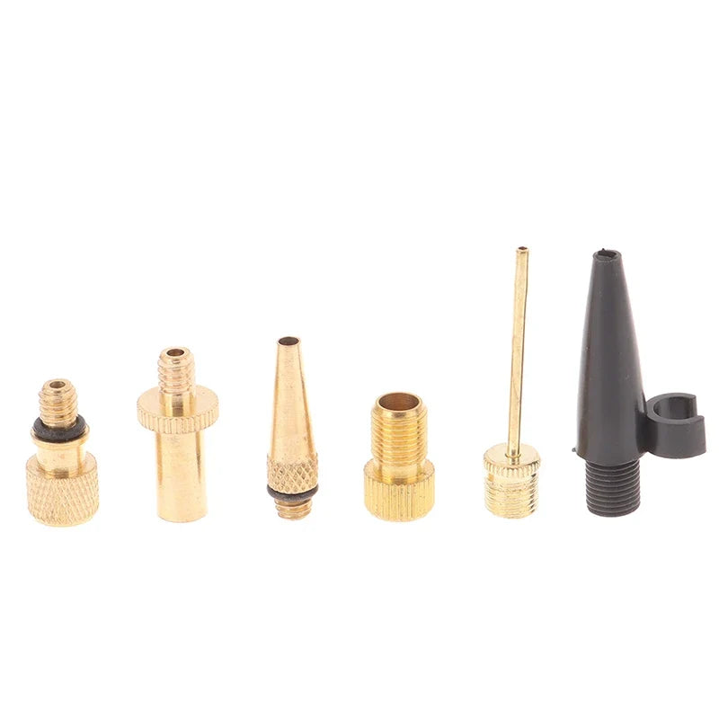 6-Piece Bike Valve Adapter Kit – Presta & Schrader Copper Nozzle