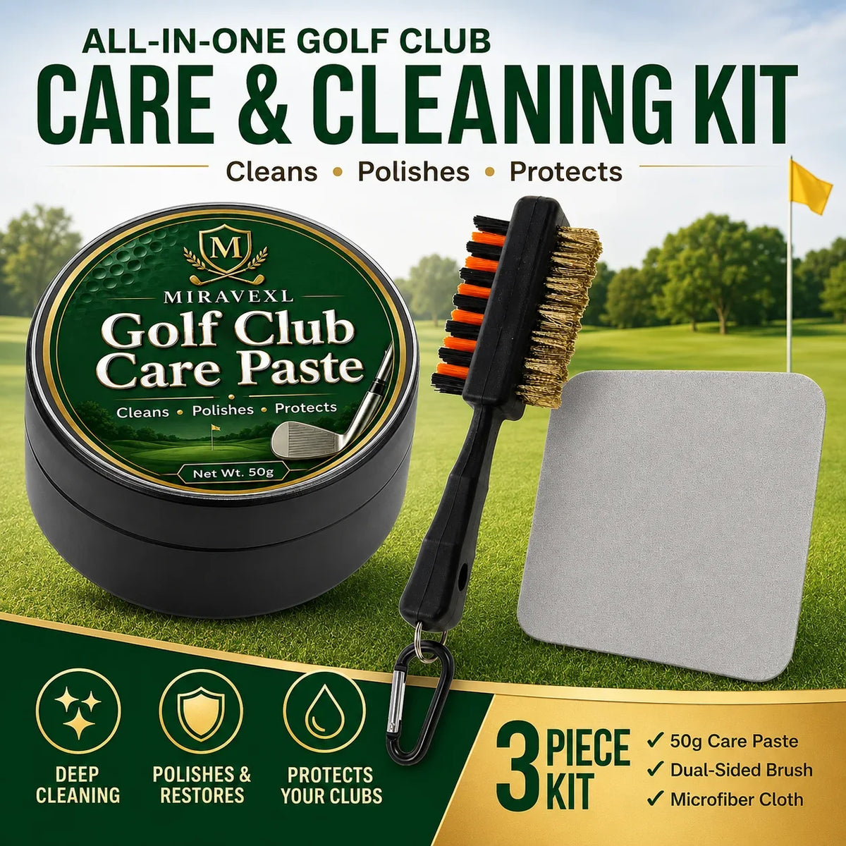 MIRAVEXL Golf Club Care Paste Kit – Polish & Clean Clubs