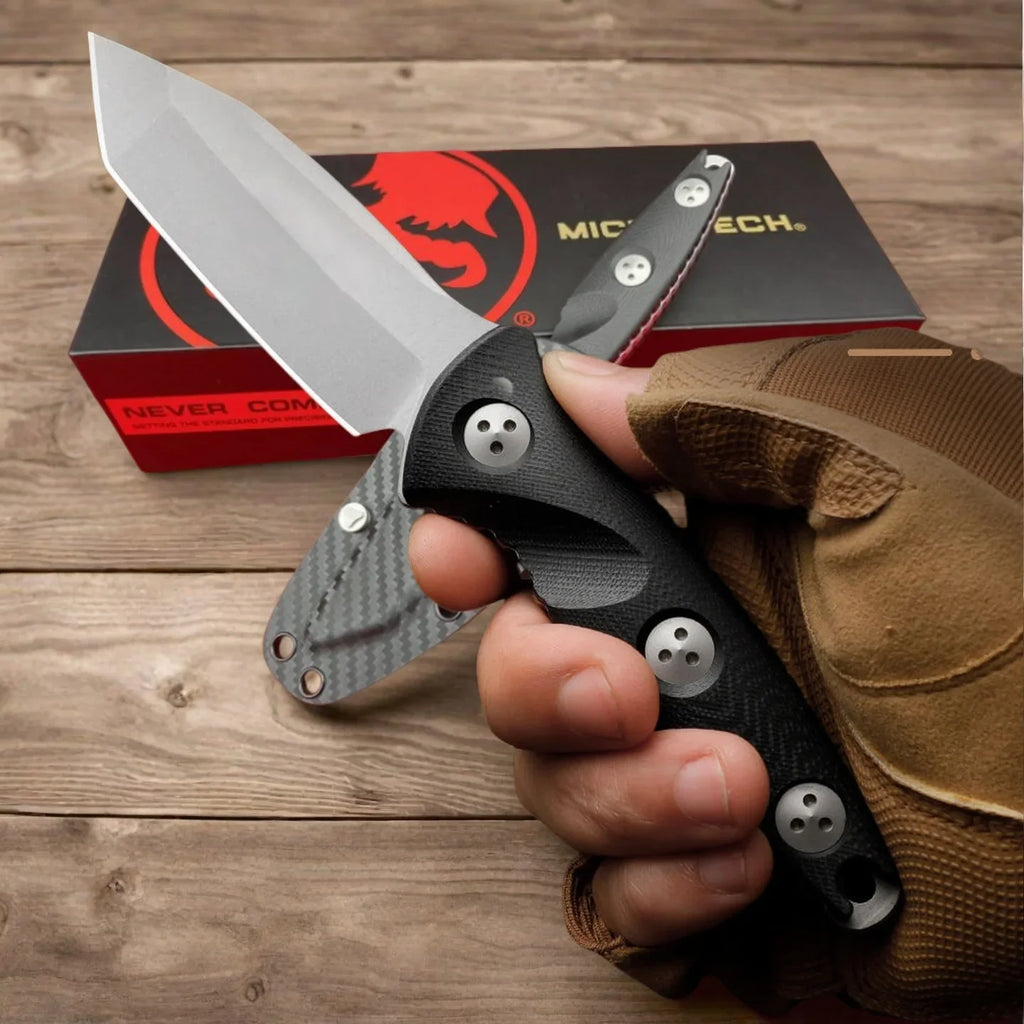M390 Fixed Blade Knife – Carbon Fiber Sheath & G10 Handle