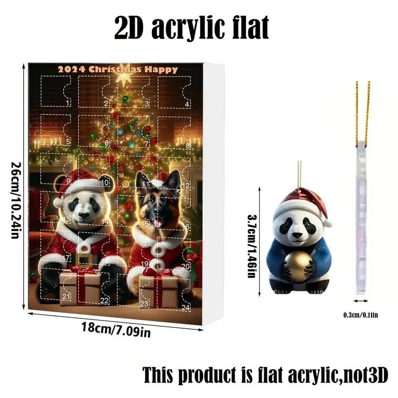 24-Day Christmas Panda Advent Calendar | Cute Countdown Gift