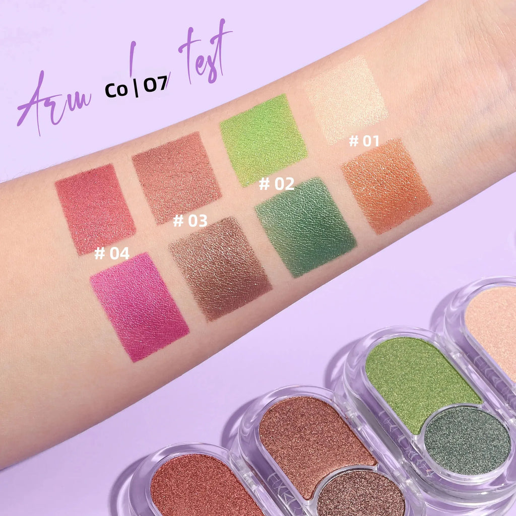 Handaiyan Pearl Shimmer Eyeshadow Palette – Waterproof, 2-Color