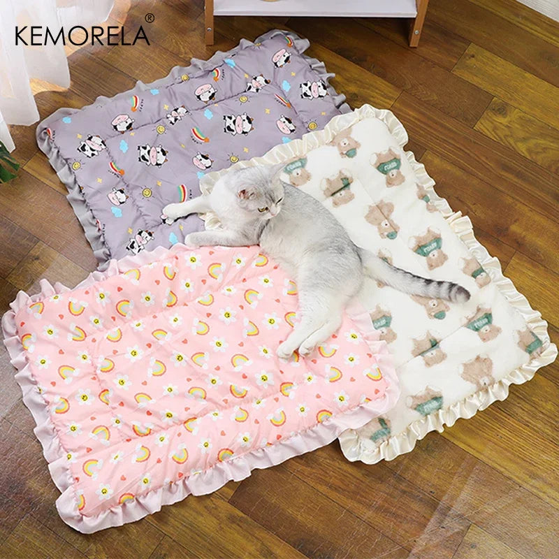 KEMORELA Double-Sided Pet Sleeping Mat – Cat & Dog Warm Pad