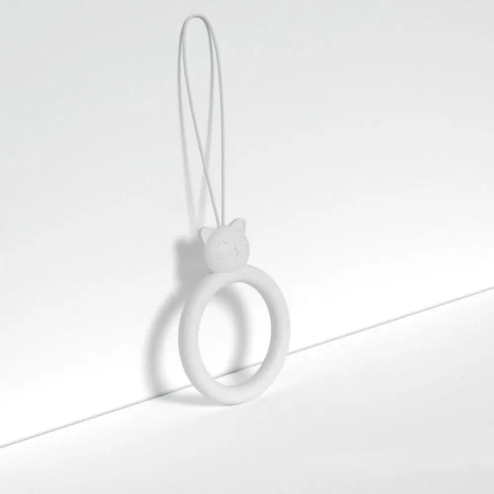 Cute Cat Silicone Finger Ring Lanyard – Anti-Lost Phone Pendant