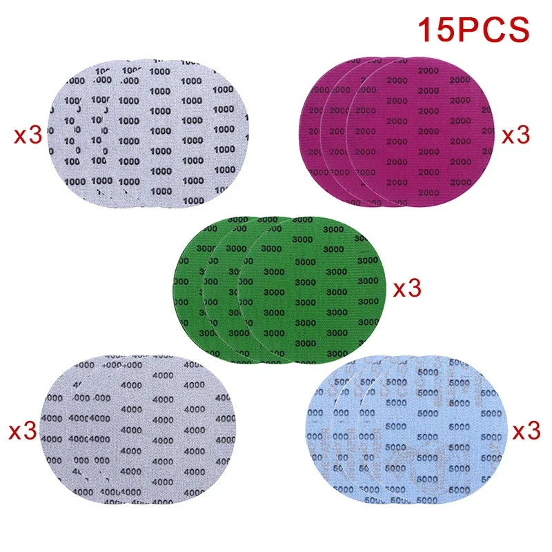 15 1000 2000 3000 4000 5000 Grit Sandpaper Discs Dry Wet Grinding