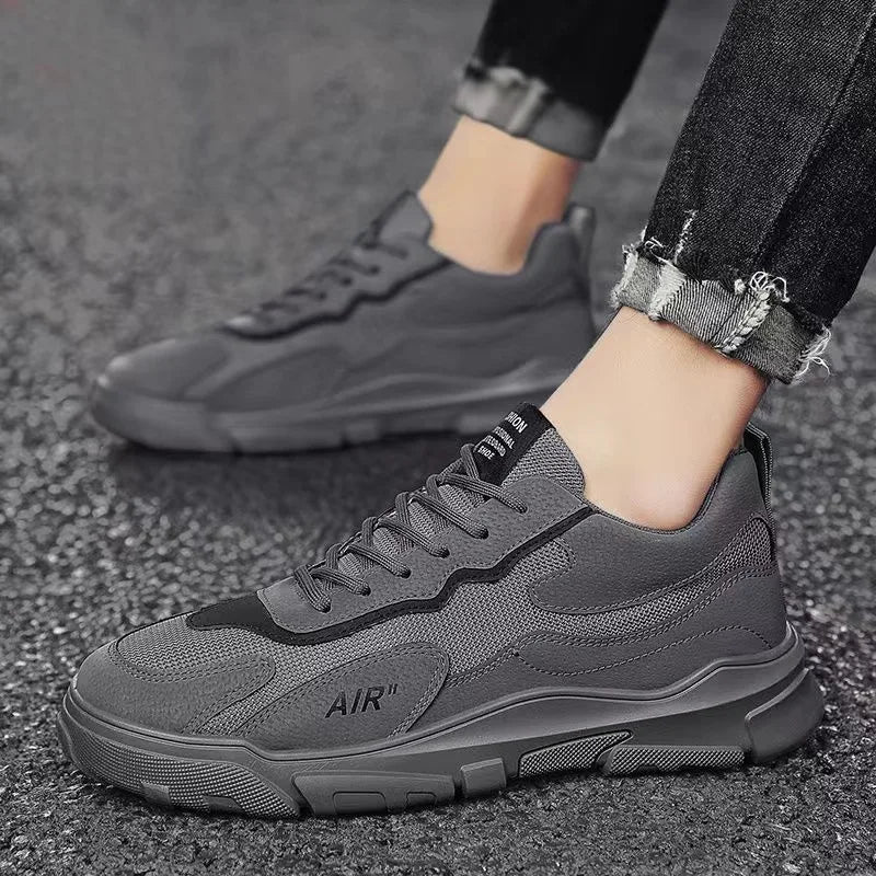 YBQJOO Men's Mesh Breathable Low-Top Platform Sneakers