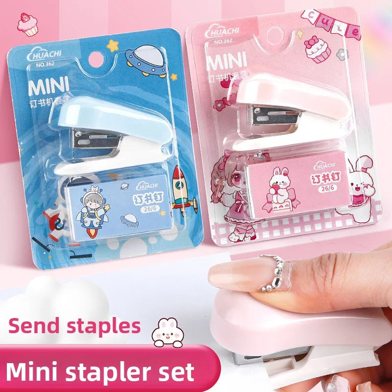 Cartoon Mini Stapler – Portable Cute Stapler for School & Office