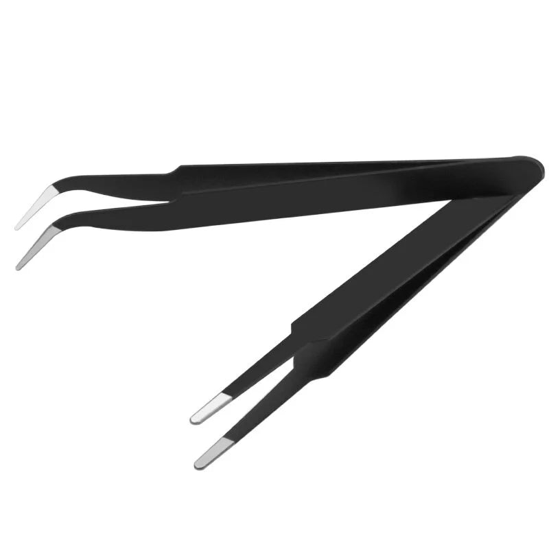 6-Piece Anti-Static Stainless Steel Eyelash Extension Tweezers