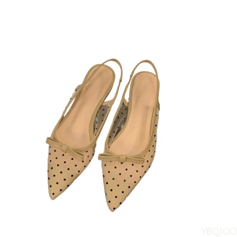 Women's Bow Tie Flat Sandals – Elegant Mesh Breathable Summer