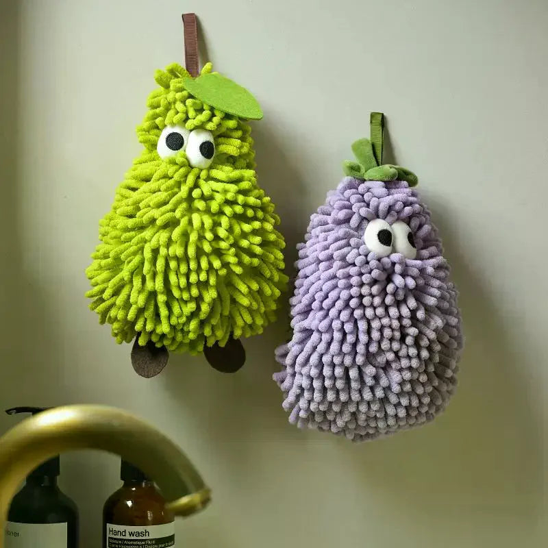 Chenille Hand Towel – Fruit Shaped Hanging Washcloth for Kitchen