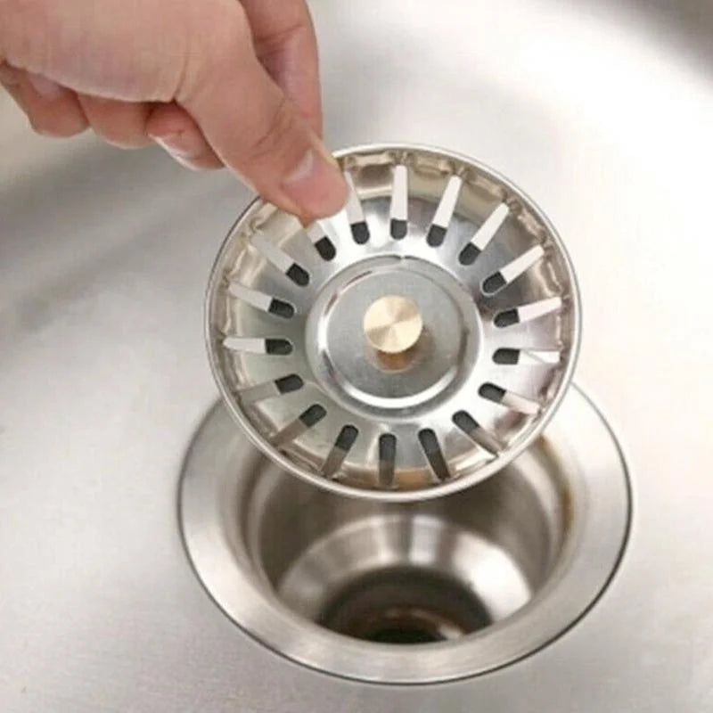 80mm Stainless Steel Sink Strainer & Drain Stopper – 2-in-1