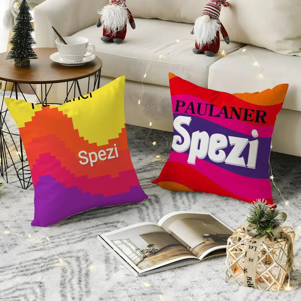 Paulaner Spezi Logo Linen Pillow Cover | Hidden Zipper