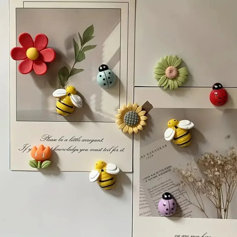 10-Piece Plant Cartoon Fridge Magnets – Strong Hold Home Decor