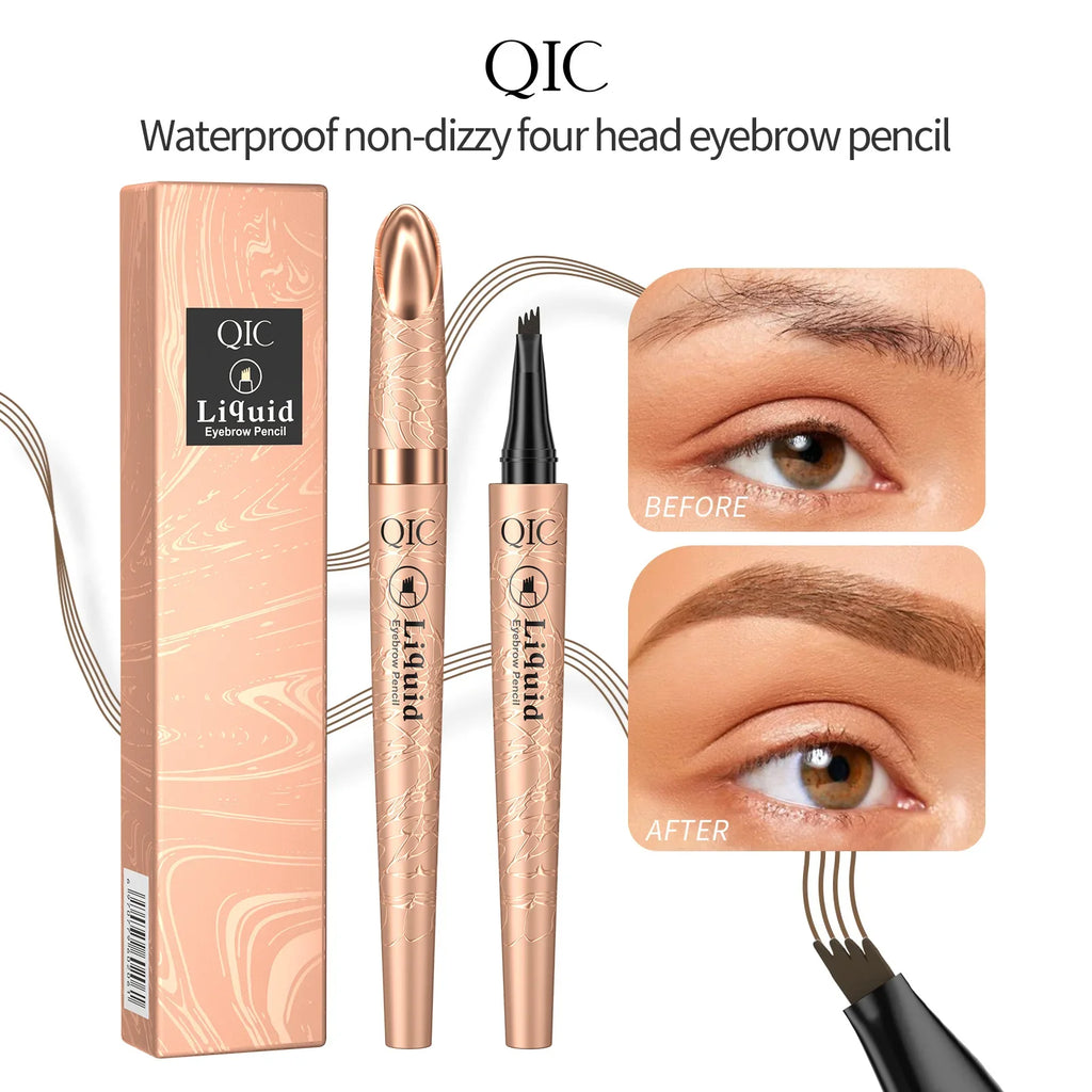 QIC 4-Tip Microblading Eyebrow Pen – Waterproof, 4 Colors