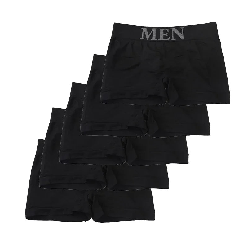 5-Pack Men's Elastic Breathable Boxer Briefs – Soft Daily Wear