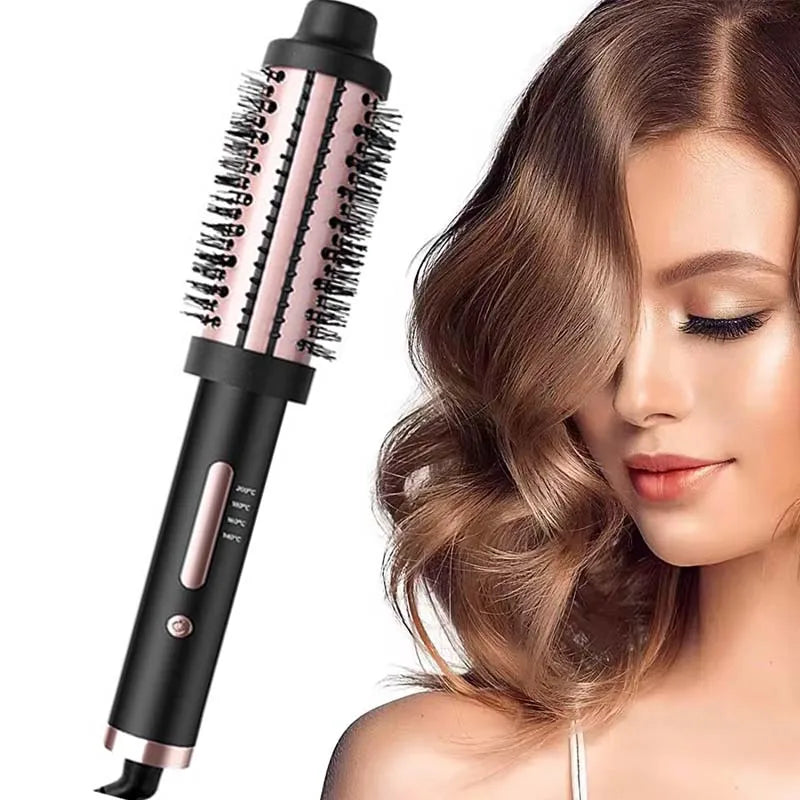 3-in-1 Ceramic Hair Straightener Brush, Curler & Comb