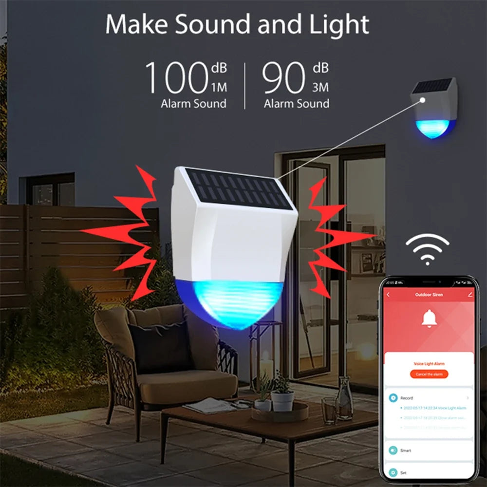 Tuya Smart Zigbee Wifi Siren Alarm Waterproof Outdoor Solar USB Power