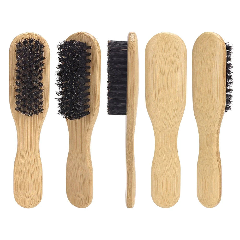 Boar Bristle Beard Brush with Wooden Handle | Men's Grooming