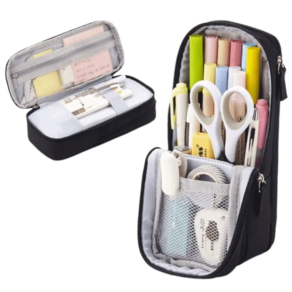 Large-Capacity Folding Pencil Case | Double-Layer Pen Bag