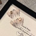 Cat Eye French Press-On Nails | Leopard Glitter Almond 10pc