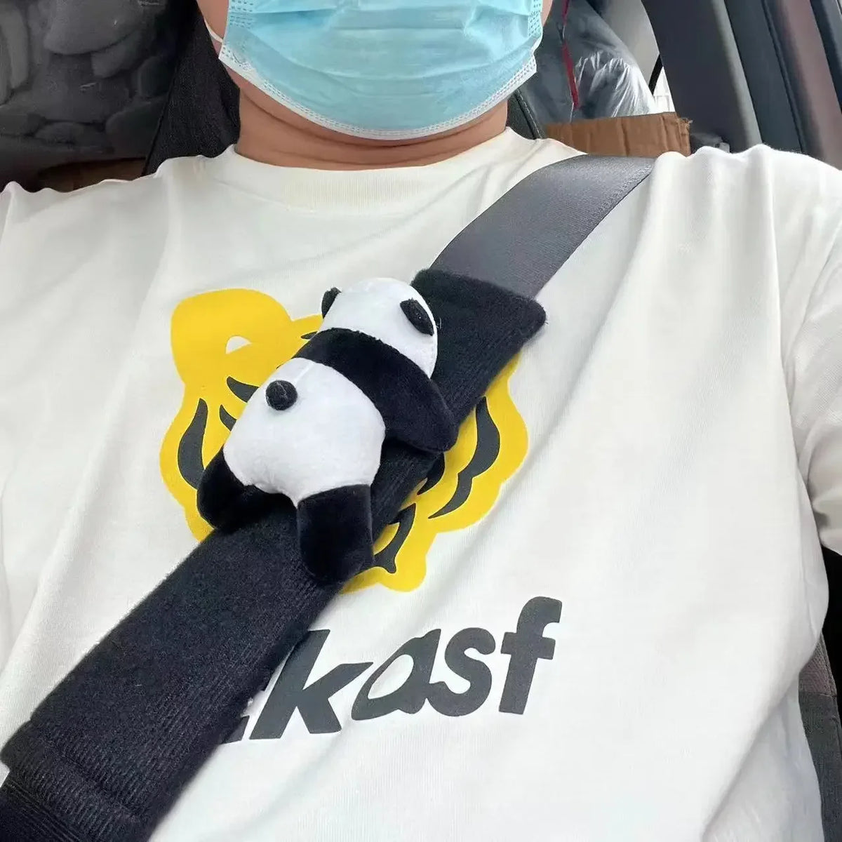 Cartoon Panda Plush Seat Belt Shoulder Pad | Car Accessory