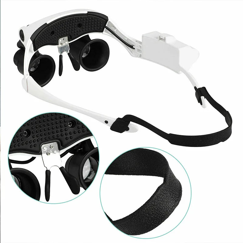 LED Magnifier Loupe Glasses 10X 15X 20X 25X – Jewelry Watch Repair