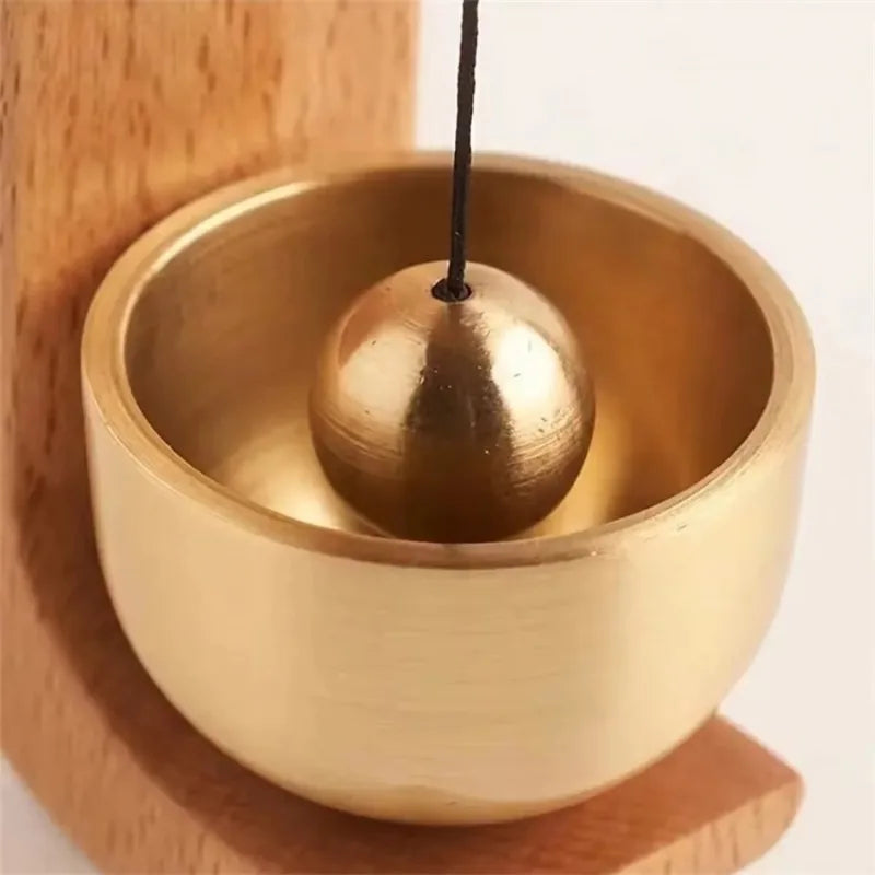 Magnetic Wood Copper Decorative Bell – Beech & Walnut Door Chime