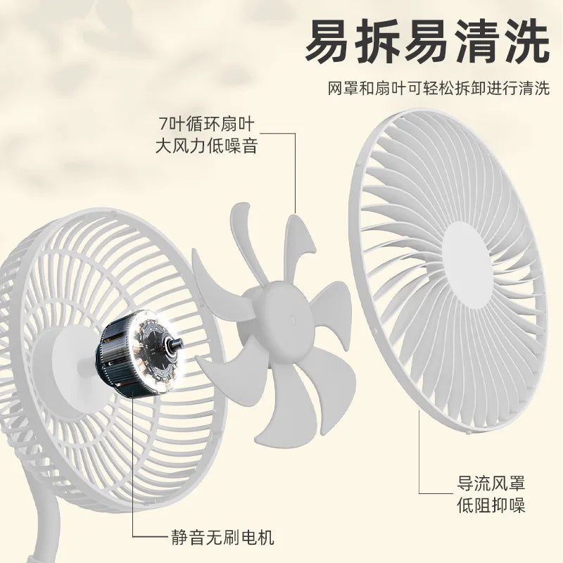 URGGU 6-Inch USB Clip Fan – 4 Speeds, Timer, Desk & Dorm