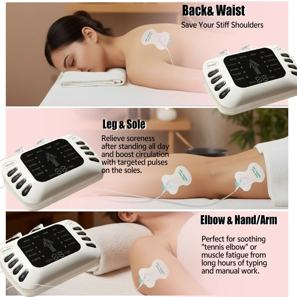 TENS EMS Muscle Stimulator | 8 Modes, 50 Levels, Dual Channel
