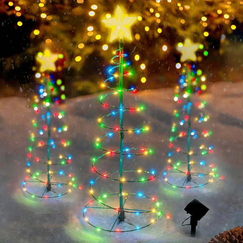 Solar LED Christmas Tree Light – Outdoor Waterproof Garden Decor