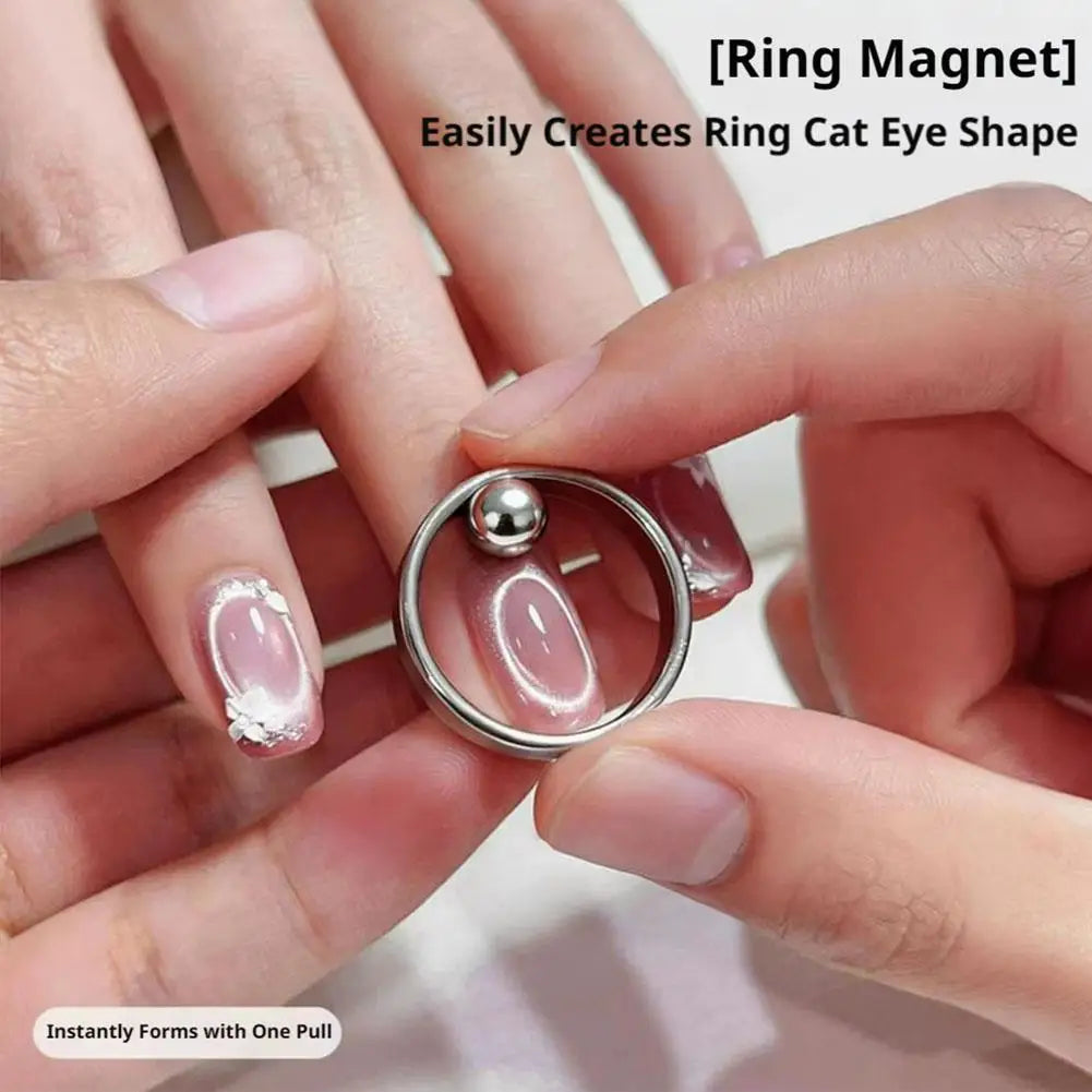 Ring Cat Eye Nail Magnet Black Hole Shape Art DIY 3D Hollow Glass
