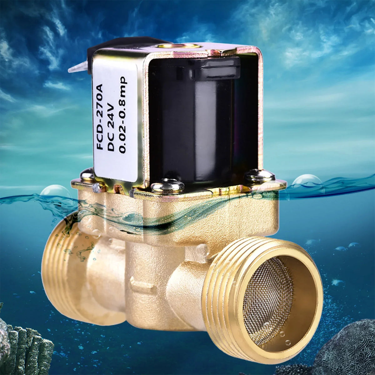 3 4 DC 24V Normally Closed Brass Electric Solenoid Magnetic Valve